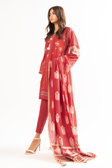 Alkaram Studio SS-07-24 Red Spring Summer Collection Online Shopping